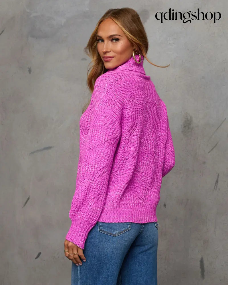 Deidra Chunky Turtleneck Sweater - Long Sleeve Sweater