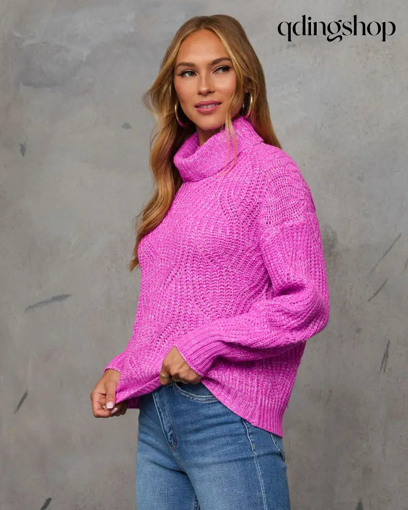 Deidra Chunky Turtleneck Sweater - Long Sleeve Sweater