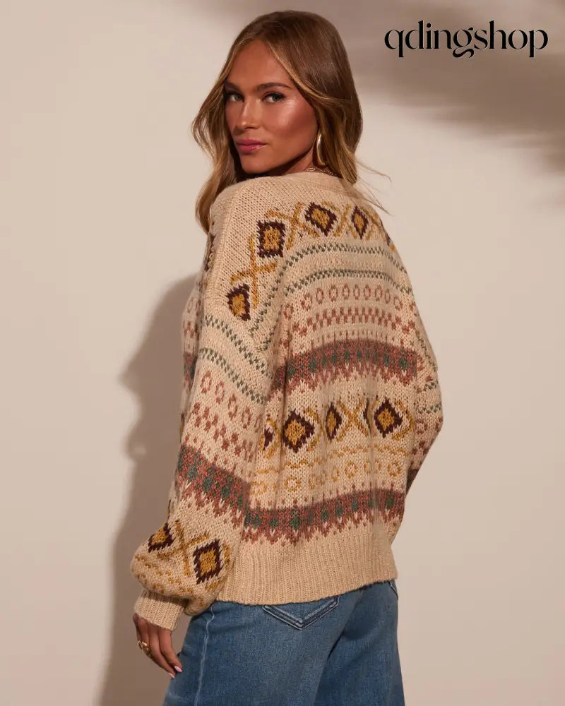 Dream Maker Abstract Knit Cardigan - Cardigan
