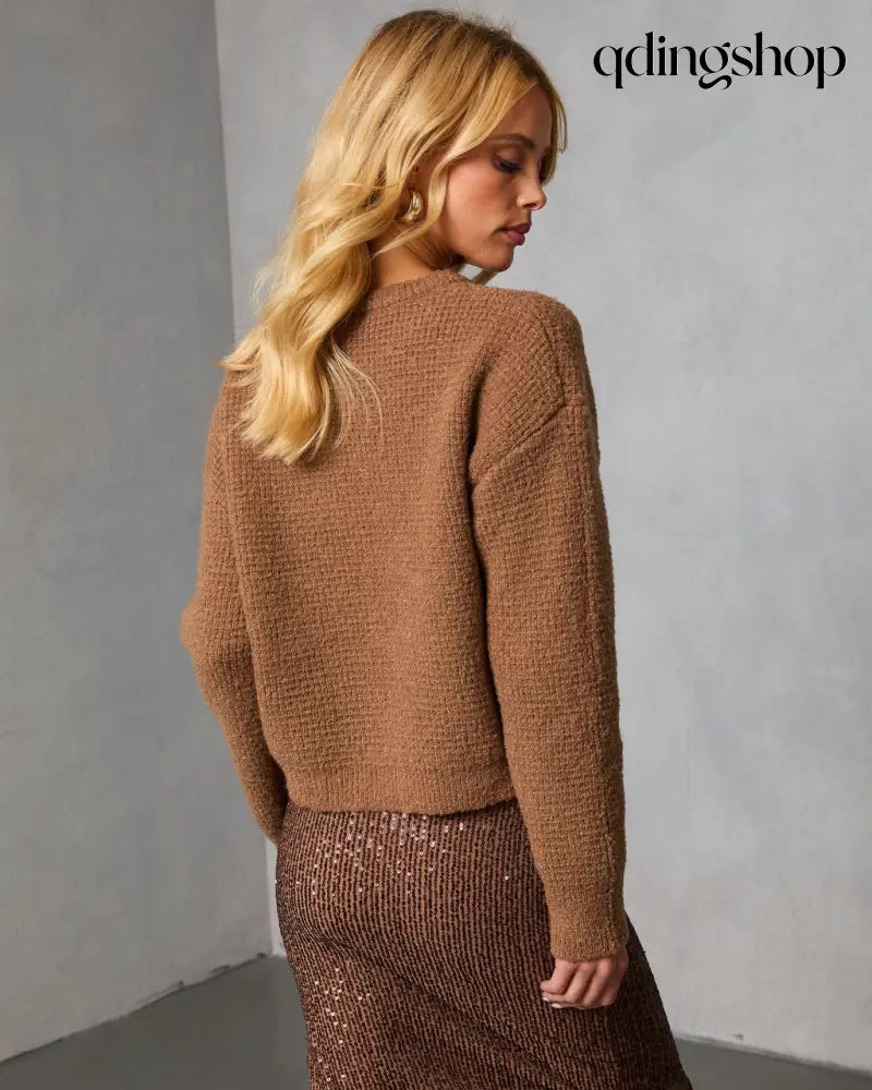 Frosted Mornings Knit Sweater - Long Sleeve Sweater