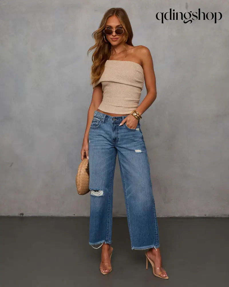 Spring Embrace One Shoulder Top - Sleeveless Top